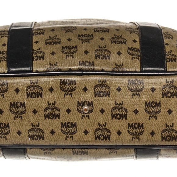 MCM Beige Monogram Visetos Canvas Leather Marble Briefcase Bag - Picture 4 of 9